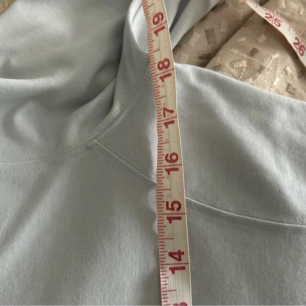 Rebecca Taylor Top Refined Tee Glacier Blue Women Sz L Euc - Picture 9 of 11